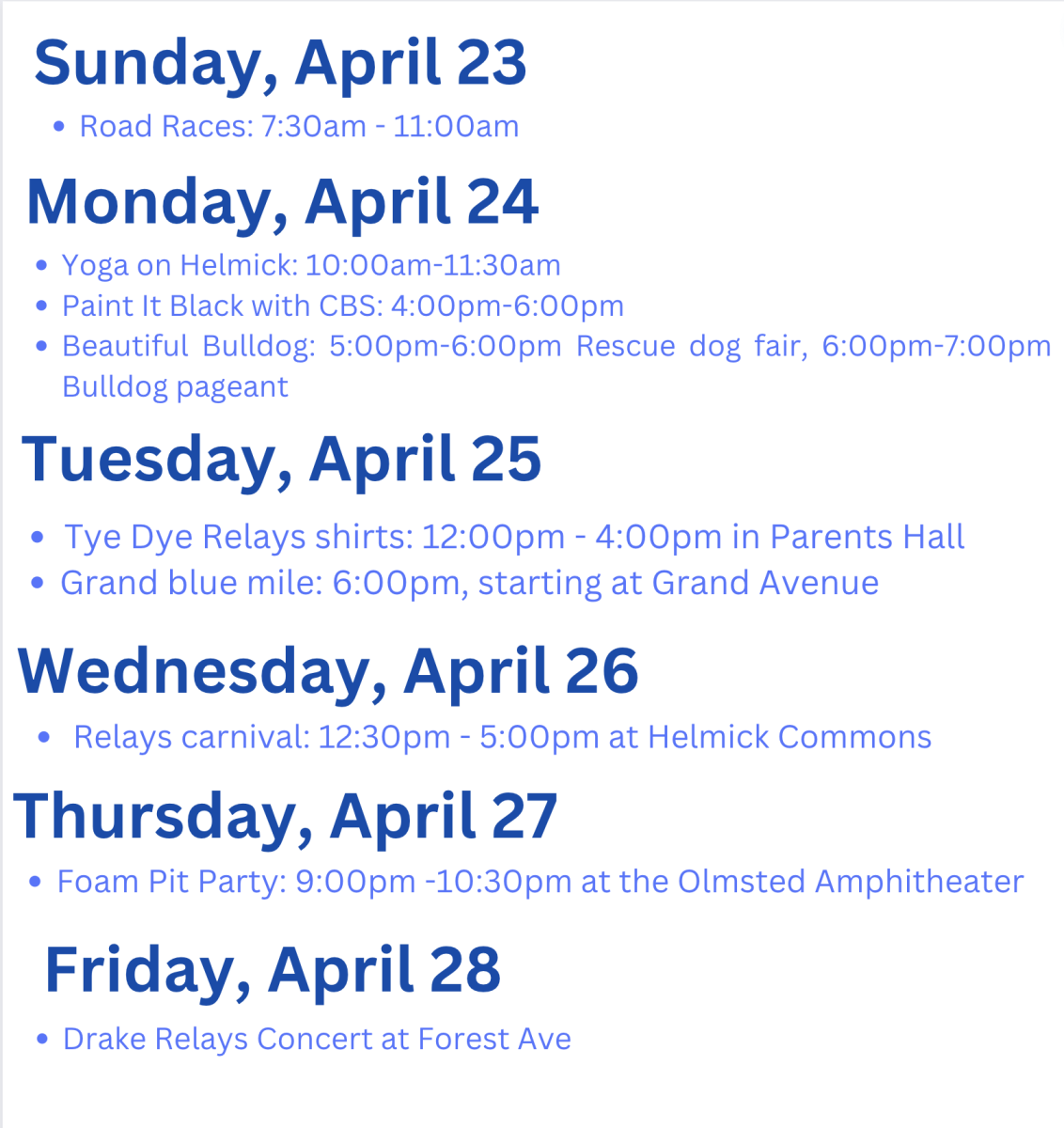 Making Waves Relays Schedule