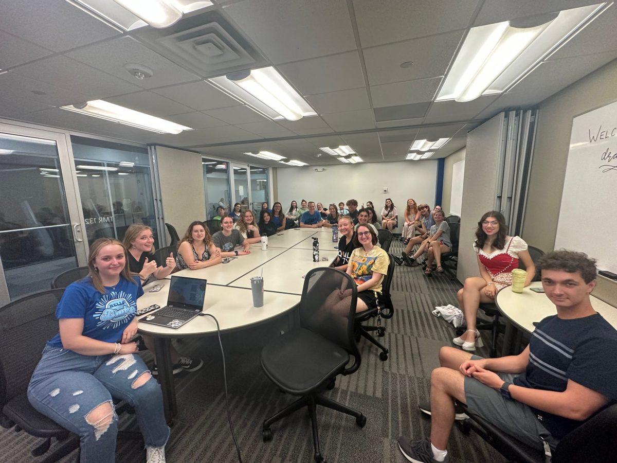 Drake R.E.A.D.S.  hosts their first meeting, discussing books and authors they hate and what books they want to read this year.  Photo courtesy of Carrie Wilhite