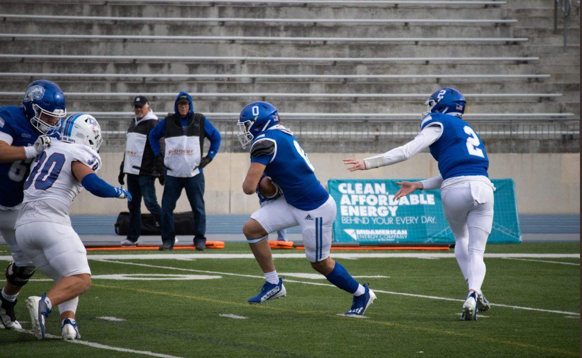 After winning the Pioneer Football League the Drake football team went on to lose in the FCS playoff game. Photo courtesy of Sarah Fey - Sports Photographer.