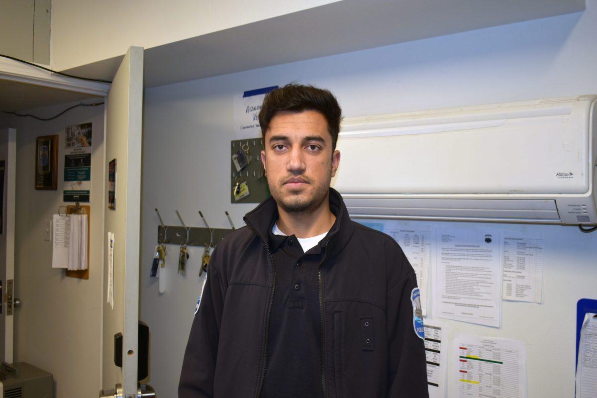 NAWID MOHABATI fled Afghanistan with the help of the U.S. military when his family was in danger. Today he works full-time at Drake Public Safety while studying computer science and cybersecurity. PHOTO BY Meghan Holloran | photo editor