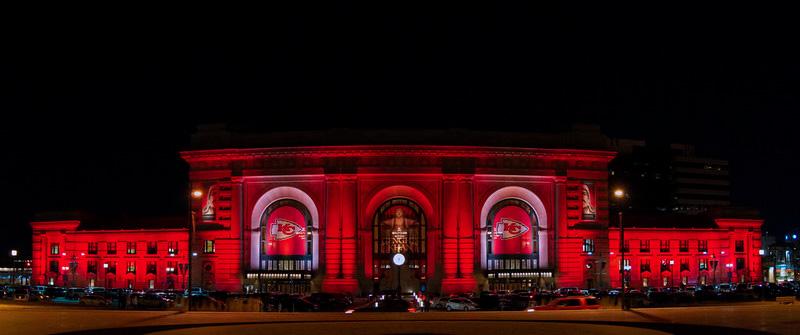 Kansas City Chief's decoration at KC's Union Station