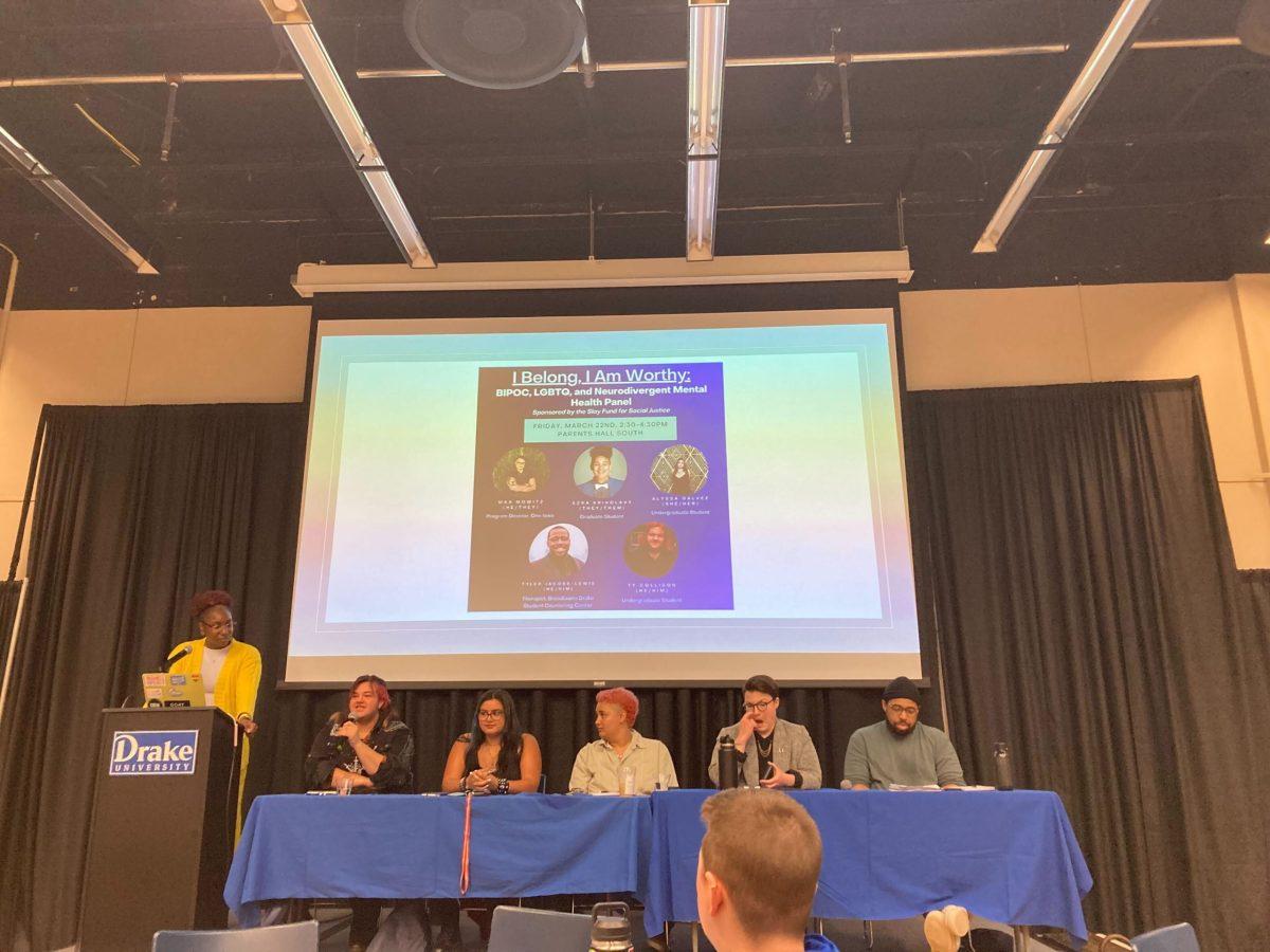 Drake Counseling Center employees and panelists during the "I Belong, I am Worthy panel"