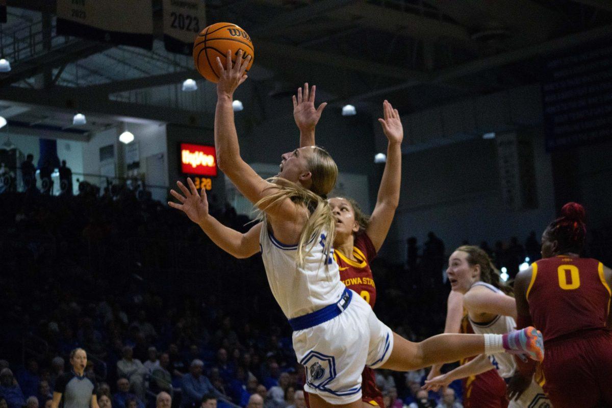 The Drake Women's Basketball team is currently favorited to win the MVC tournament. Photo by Sarah Fey | Staff Photographer