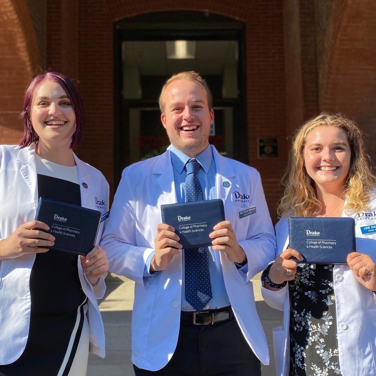 Lexi Dauner, Peyton Braun and regular guest Iris Browning spoke in "Easy Pills to Swallow" about their time studying pharmacy. Photo courtesy of Peyton Braun