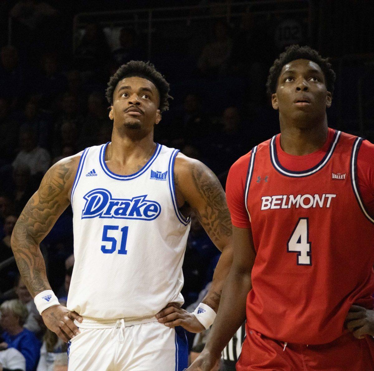 Darnell Brodie, the former Drake basketball forward, partnered with the Dewey Auto Outlet on several promotional social media posts. Photo by Sarah Fey | Staff Photographer 