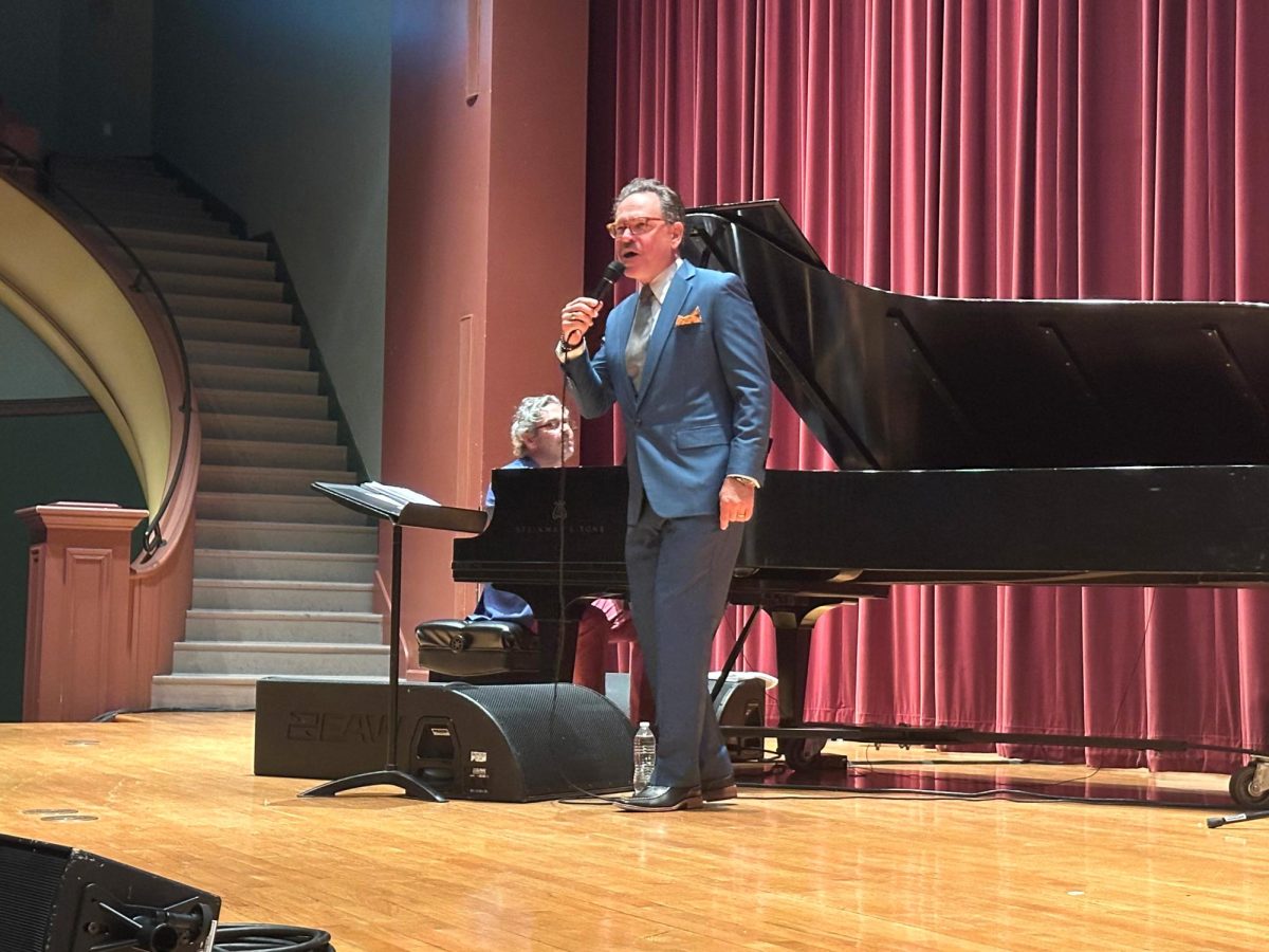 Kurt Elling and Joey Calderazzo put on a show for Drake students and community members in Sheslow Auditorium last Friday night.