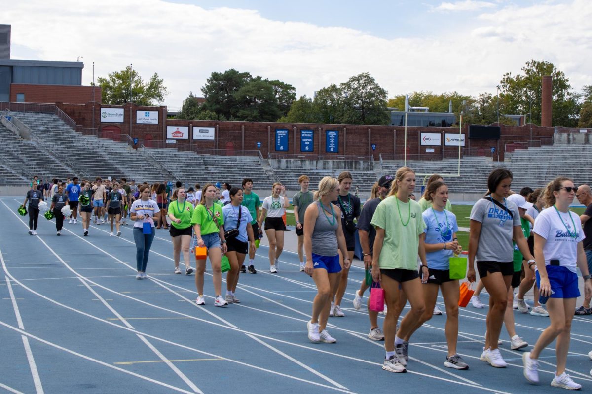 Drake students and community members gathered on the Blue Oval on Saturday to show their support for suicide awareness and prevention.