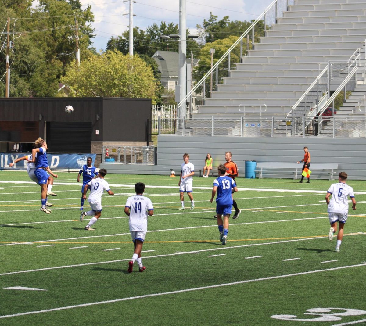 Drake Men's Soccer hosted the Houston Christian Huskies for only the second time in the team's history. The game was filled with fouls, with both teams trying to control what side of the field the ball was on.