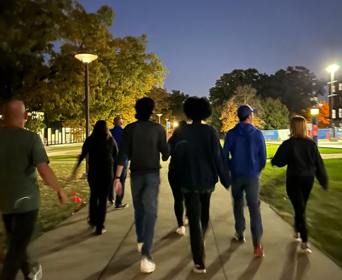 Health and Safety senator Jada Gruhn worked with Scott Law and other faculty members to organize this semester's campus safety walk.