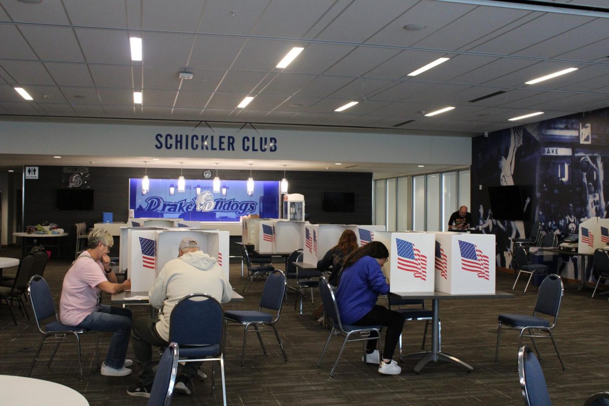 Voters from the Drake area cast their votes Oct. 18 in the Knapp Center.