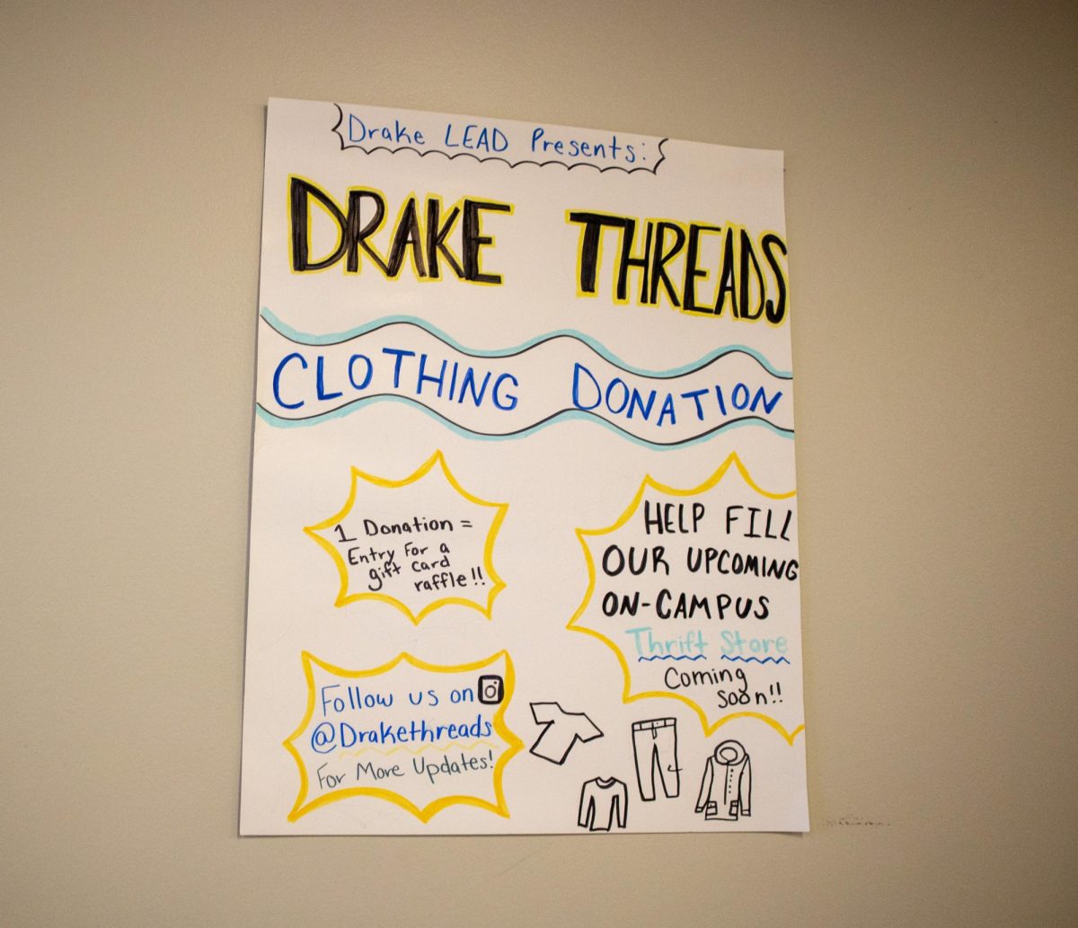 Drake LEAD students have spent the semester collaborating on a sustainability initiative that would allow students to thrift right here on campus.