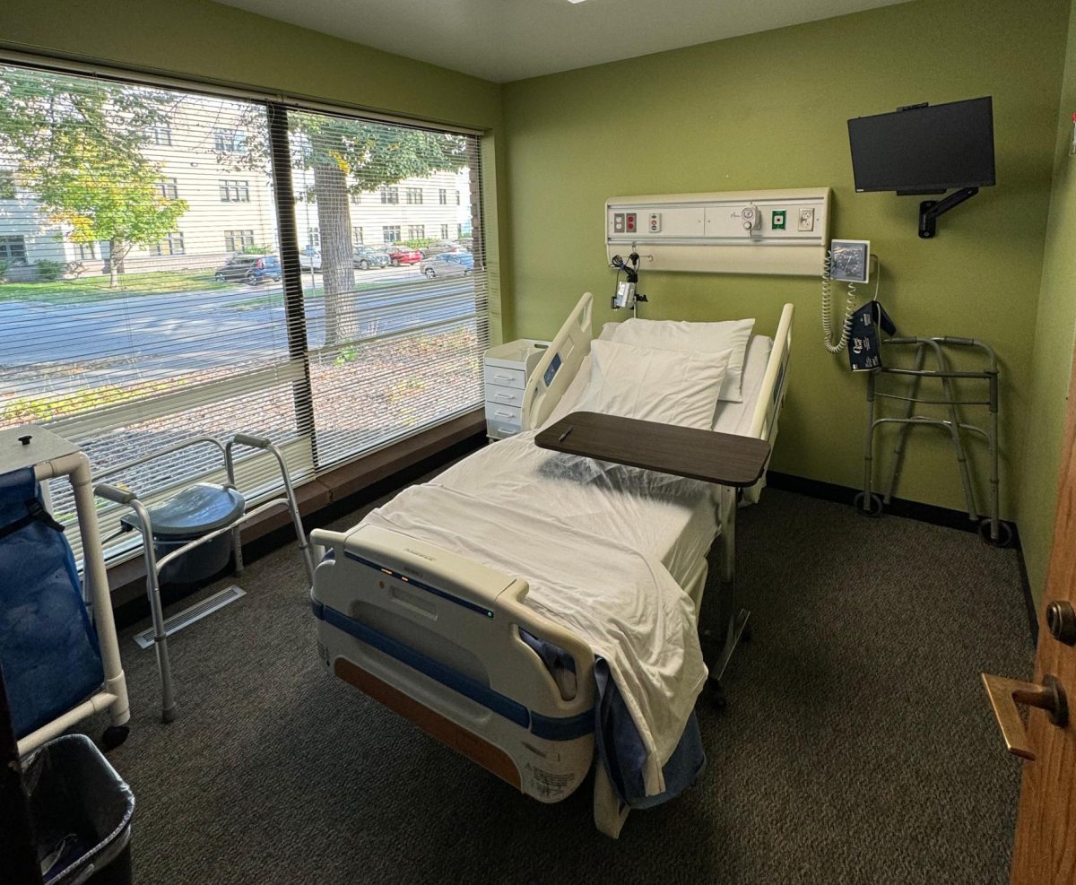 In the new nursing hub, students learn in rooms that replicate clinical settings.