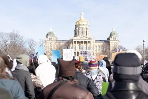 Hundreds marched on the Des Moines capitol last Saturday to protest deportation quotas by the Trump administration.