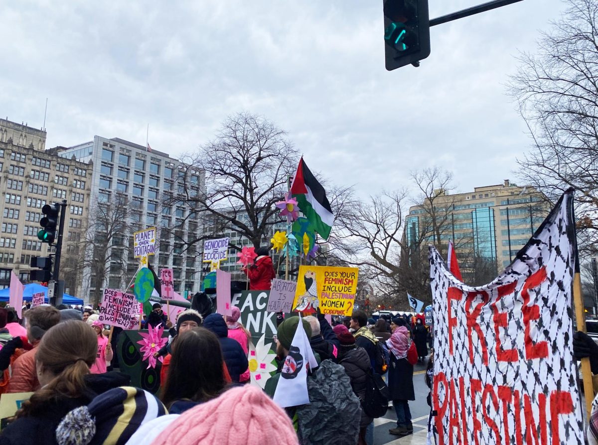 War has been ongoing in Gaza since last October. Around the world, people are gathering to protest in support of the Palestinian people and the ceasefire between Israel and Hamas that was announced on Jan. 15. photo by Eve Loehrer | News Editor