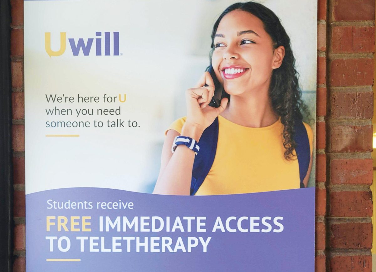 Posters advertising Uwill are displayed across campus. Photo by Olivia Kuffel | Staff Writer
