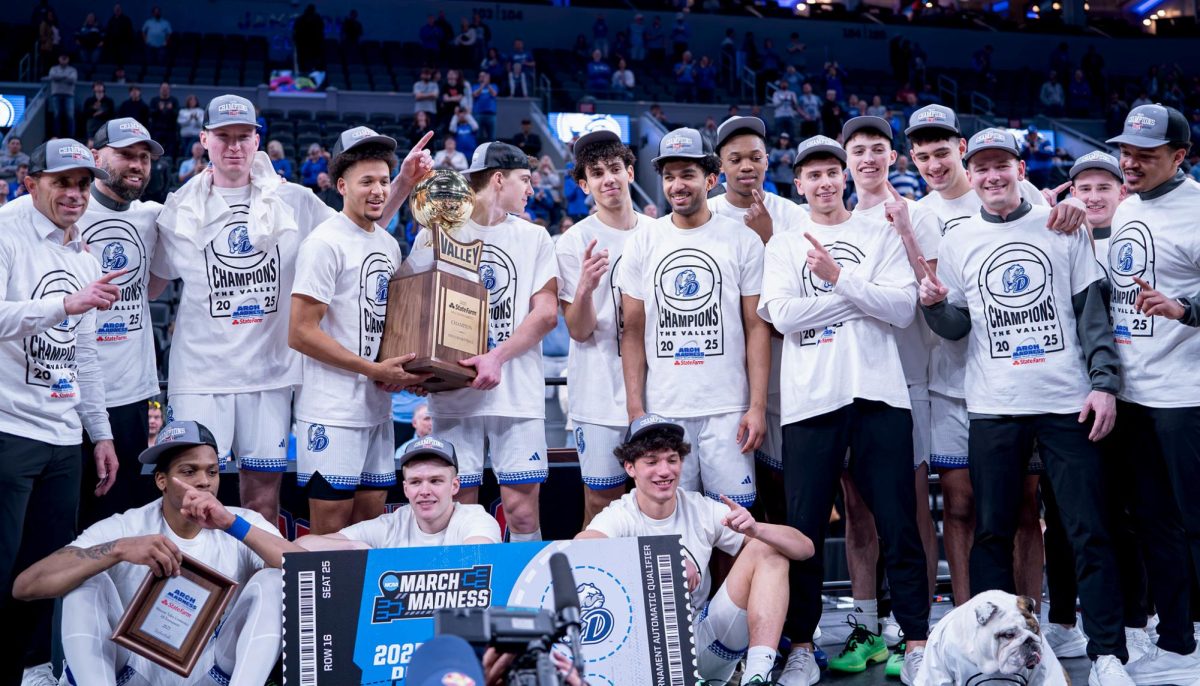 Drake men's basketball broke numerous records in the last season despite changing coaches. This writer says its not all doom and gloom for the future of Drake men’s basketball. Photo courtesy of Jack Bluhm.