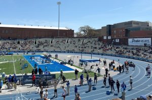 Olympic couple Hunter Woodhall and Tara Davis-Woodhall competed together for thr first time during Drake Relays.  Woodhall competed among non-Paralymic athletes, which he expresses gratitude towards Drake Relays for “opening up the opportunity” for him to compete. 