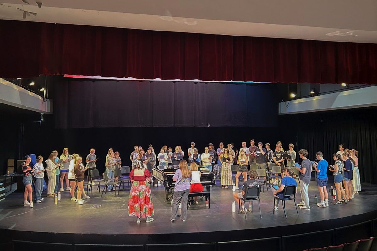 Drake Opera Theatre students rehearse their spring 2026 production of "Carmen." 
Photo courtesy of Christine Blanner. 