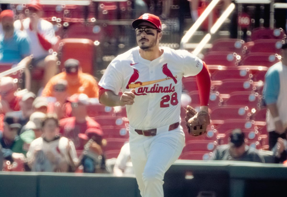 Nolan Arenado plays a game on Apr 14, 2025. This year he was traded as part of what this writer views as a rebuild period for the team. Photo courtesy of John Max via wikimedia
