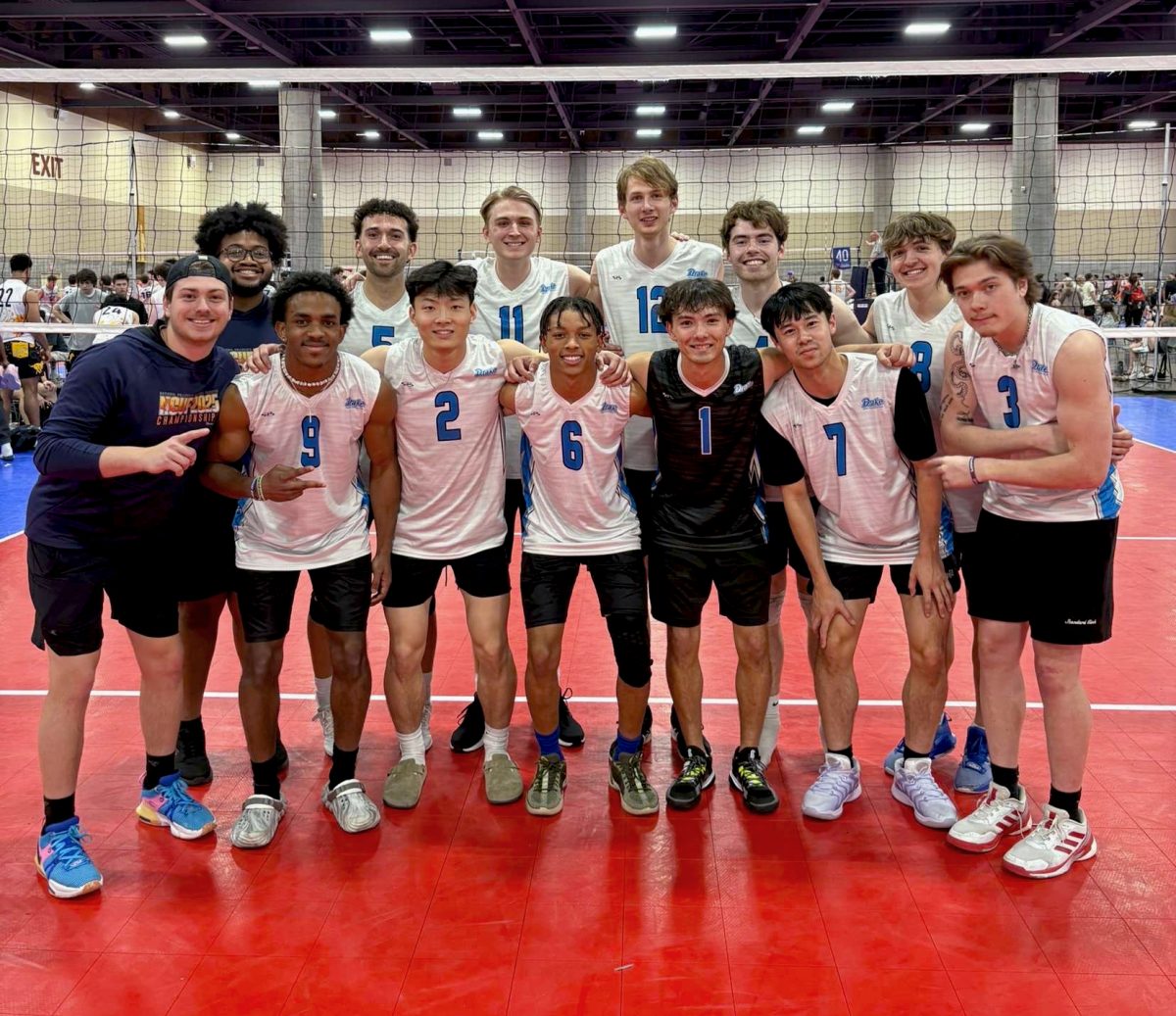 Drake University men’s club volleyball team poses for a group picture at nationals in 2025. Photo courtesy of Isaac Cho 